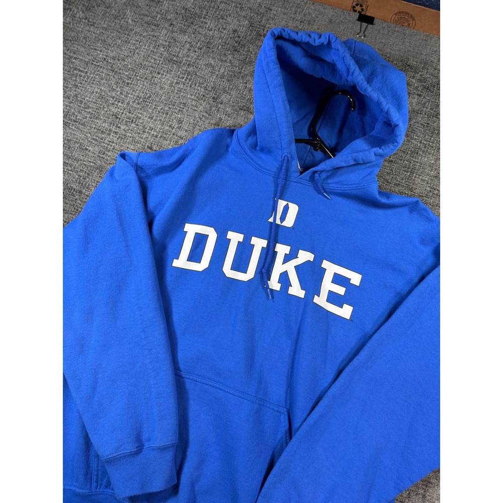 Duke Hoodie Mens Large Blue Collegiate Pullover Sweatshirt Graphic Logo